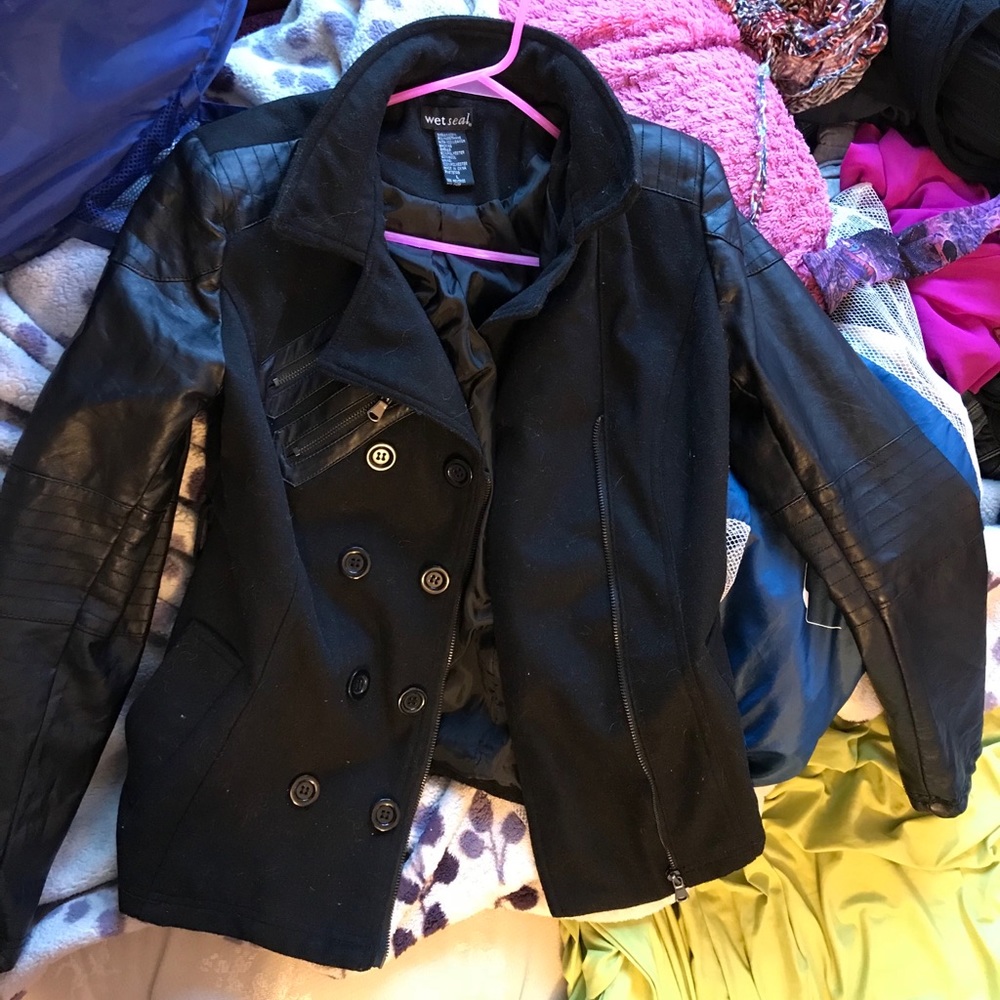 Wet seal black jacket with buttons size L